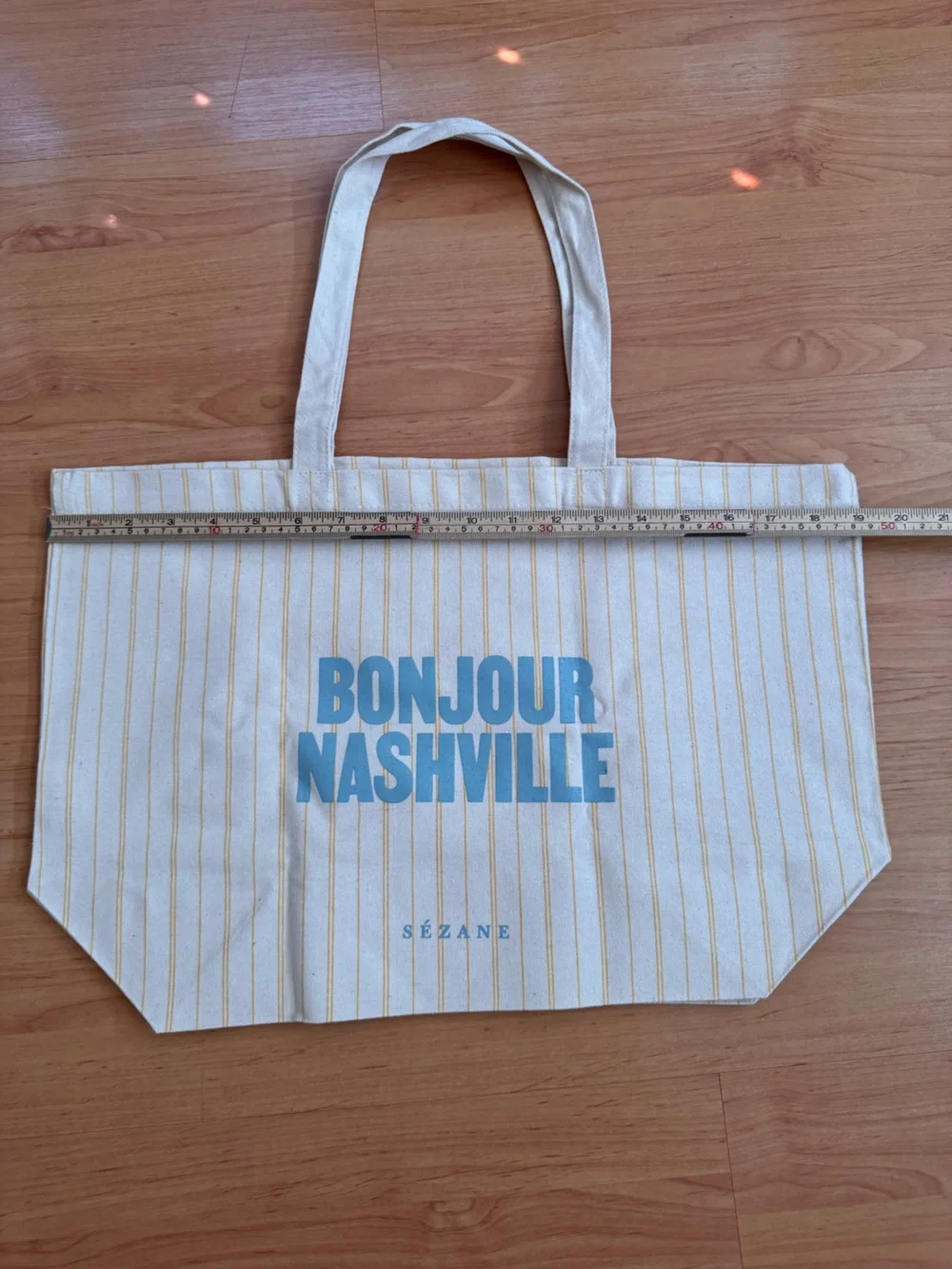 New Sezane Bonjour Nashville Cotton Canvas Tote Bag